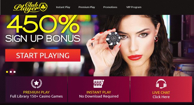 Clubplayer casino 450 percent welcome bonus