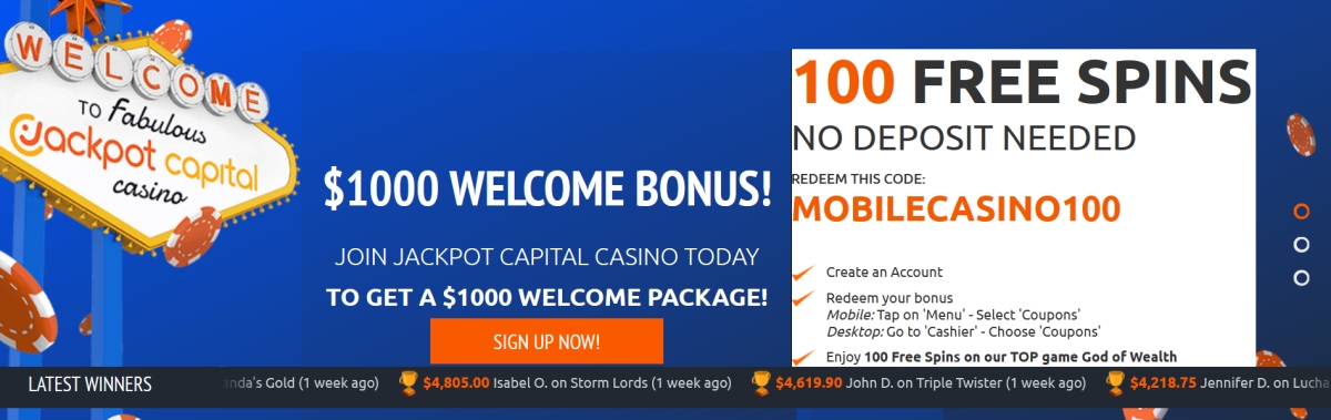 jackpot capital casino exclusive offer MCM 100free-spins