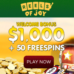 reels of joy welcome bonus of $1000
